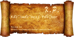 Kálmánczi Péter névjegykártya