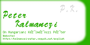 peter kalmanczi business card
